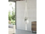 Hängeampel Makramee Ø 17 cm x 100 cm Weiß – Bild 2